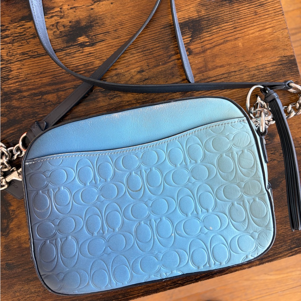 Coach Light Blue Embossed Crossbody Bag